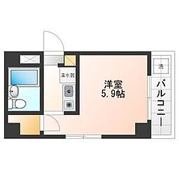 ラジール新道 ワンルームの間取図画像
