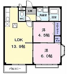 レジデンス吉津 2LDKの間取図画像
