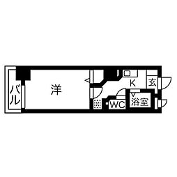 グレイス吹上 1Kの間取図画像