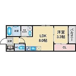 仮称)ハーモニーテラス西野町二丁目A 1LDKの間取図画像