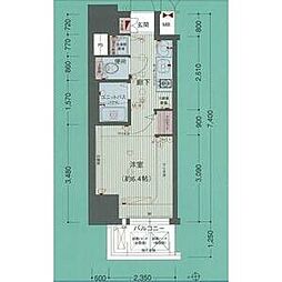 プレサンスSAKAE白川公園2 ワンルームの間取図画像