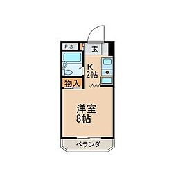 エスポア北千種 1Kの間取図画像