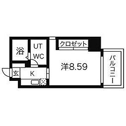 グランデ浅間町 1Kの間取図画像