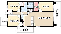 エスティメゾン萱場 3LDKの間取図画像