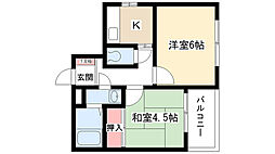GandY藤ケ丘 2Kの間取図画像