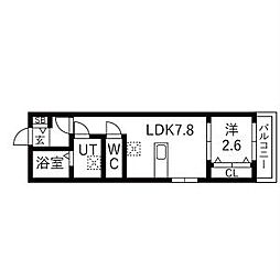 名古屋市東区矢田2丁目マンション 1LDKの間取図画像