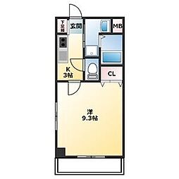 アプレシオ八田 1Kの間取図画像