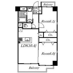 REGALONagoyaEast 2LDKの間取図画像