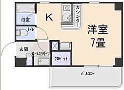 ユングハイム小幡 1Kの間取図画像