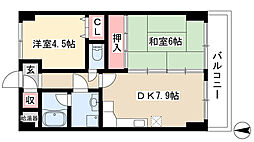 シェマリー香南 2DKの間取図画像
