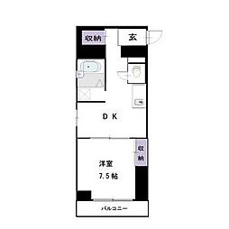 シャトルオオギ 1Kの間取図画像