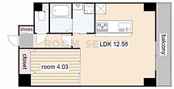 GRANDUKE代官町reverso 1LDKの間取図画像