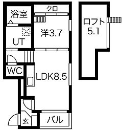 joliemaison2 1LDKの間取図画像