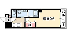 M・Mレジデンス 1Kの間取図画像