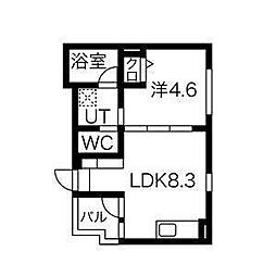 サンシエ浄心 1LDKの間取図画像