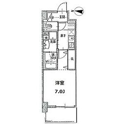 ジュール亀島 1Kの間取図画像