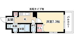 アールズタワー宝が丘 1Kの間取図画像