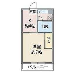 ヴァンベール本郷 1Kの間取図画像