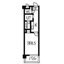 アルカディア8 1Kの間取図画像