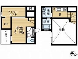 オオアキスクエア ワンルームの間取図画像