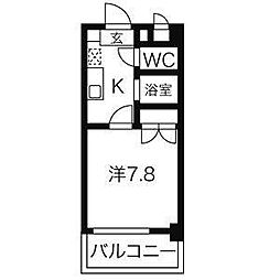 シャンポール大須 1Kの間取図画像