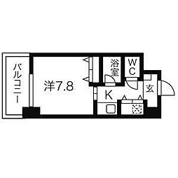 AXIS桜通内山 1Kの間取図画像