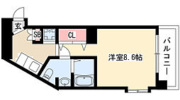 アメニティ吹上 1Kの間取図画像