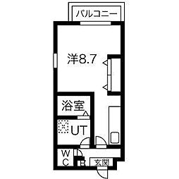 トロワ浄心 ワンルームの間取図画像