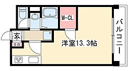 OS.SKYマンション鹿子 1Kの間取図画像