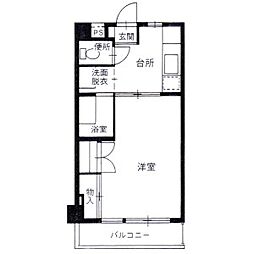 ビューティ武田 1Kの間取図画像