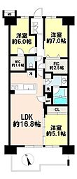 リーフィアレジデンス橋本 3LDKの間取図画像
