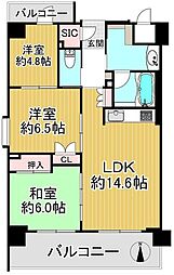 エイジングコート奈良新大宮 3LDKの間取図画像