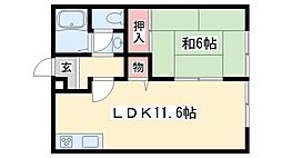 ハイツコンフォート1 1LDKの間取図画像