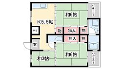 サンライズ高砂4号棟 3Kの間取図画像