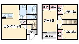 マハロ南山2 3LDKの間取図画像