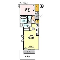 ベルフォーレ2 1LDKの間取図画像