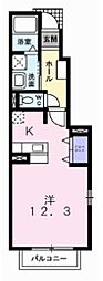 エスターブレC棟 ワンルームの間取図画像