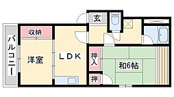 アバニティ東出口 2LDKの間取図画像