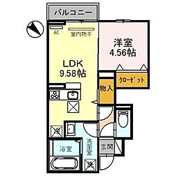 ドミールE 1LDKの間取図画像