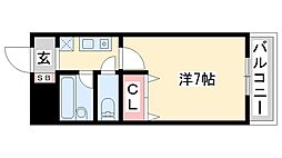 メゾンオームラ 1Kの間取図画像