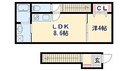 セレスティーノ播磨本荘 1LDKの間取図画像