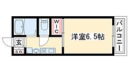 flat福井B 1Kの間取図画像