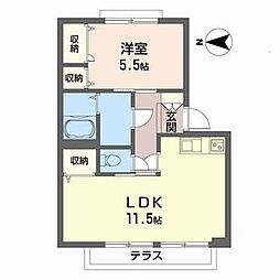 メゾンハリマ 1LDKの間取図画像