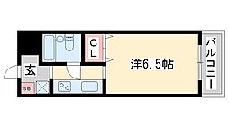 ジュネス北在家1 ワンルームの間取図画像