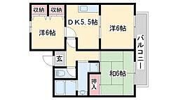 ル・ソレイル明輝 3DKの間取図画像