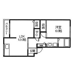 レオパレス5 1LDKの間取図画像
