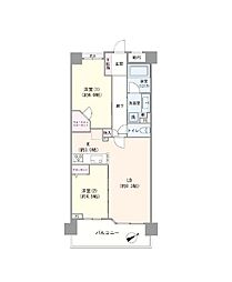 ライオンズグローベル本牧 2LDKの間取図画像