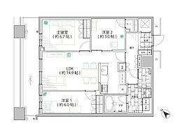 勝どきザ・タワー 3LDKの間取図画像