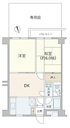 パーセル玉堤 2DKの間取図画像