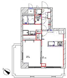 ピュアシティ横浜2 1LDKの間取図画像